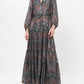 Oliphant - Cuff Sleeve Tie Waist Maxi Dress