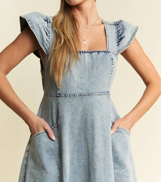 Trendsi - Jade By Jane Full Size Ruffled Denim Midi Dress Plus Size