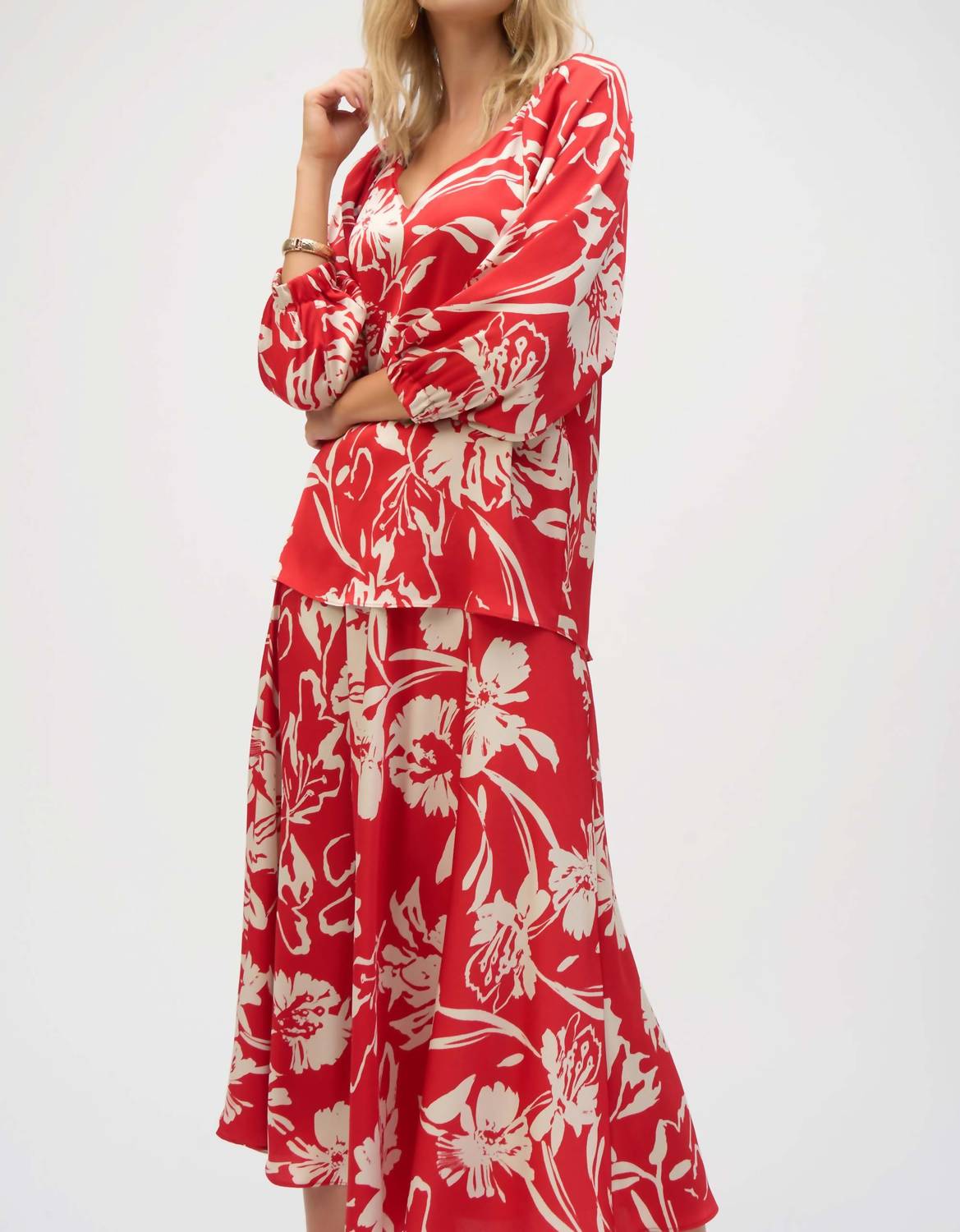 Joseph Ribkoff - Satin Floral Print Straight Top