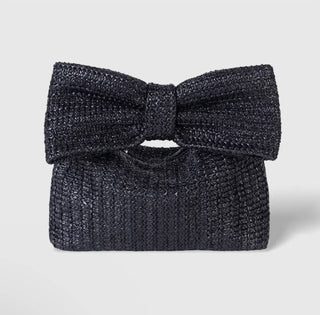 Little Trendy - Women's Bow Straw Handbag