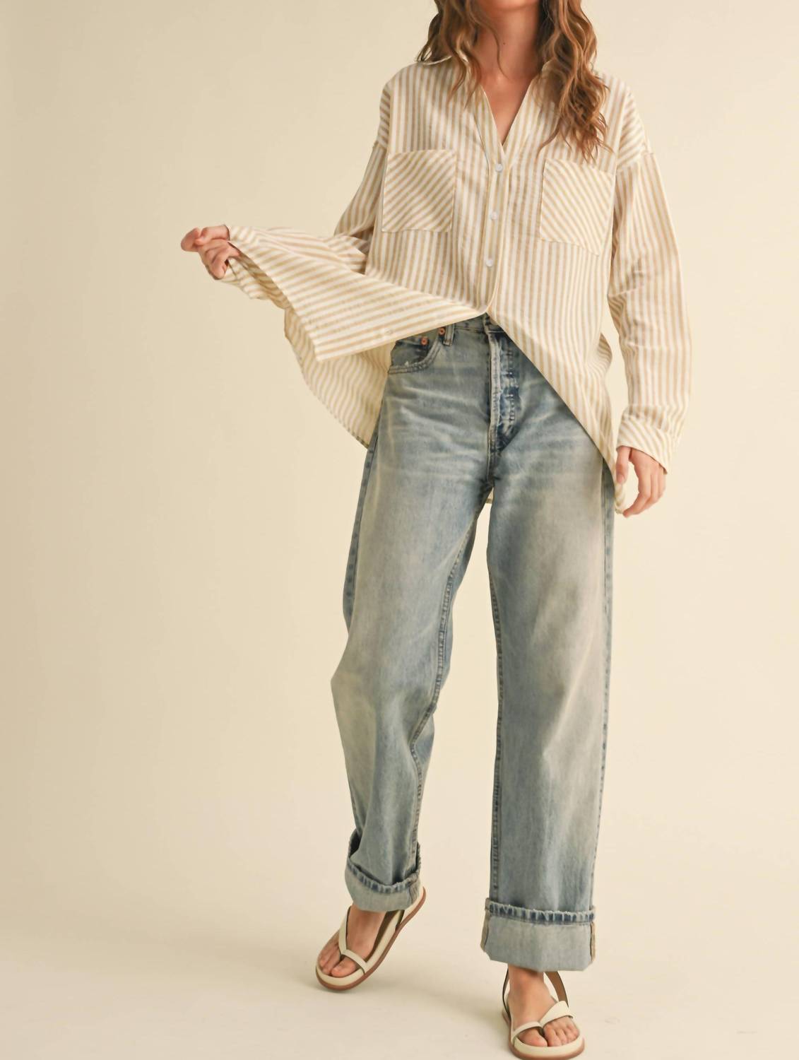 Miou Muse - Charlie Striped Button Down