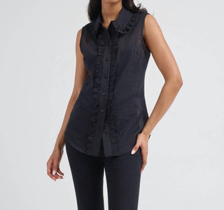 Smythe - Sleeveless Ruffle Trim Shirt