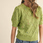 &Merci - embroidered flower short sleeve sweater