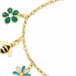 Atlanta Jewelers Supply - Women's Colorful Flower Butterfly Bee Charm Bracelet