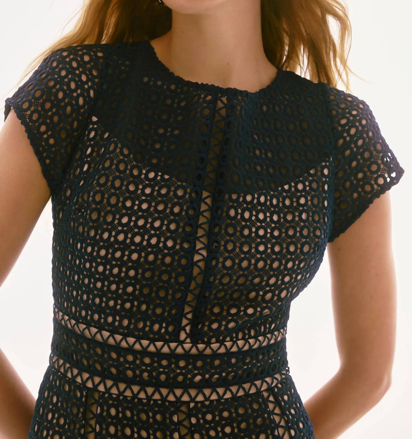 Joseph Ribkoff - Guipure Lace Midi Fit And Flare Dress