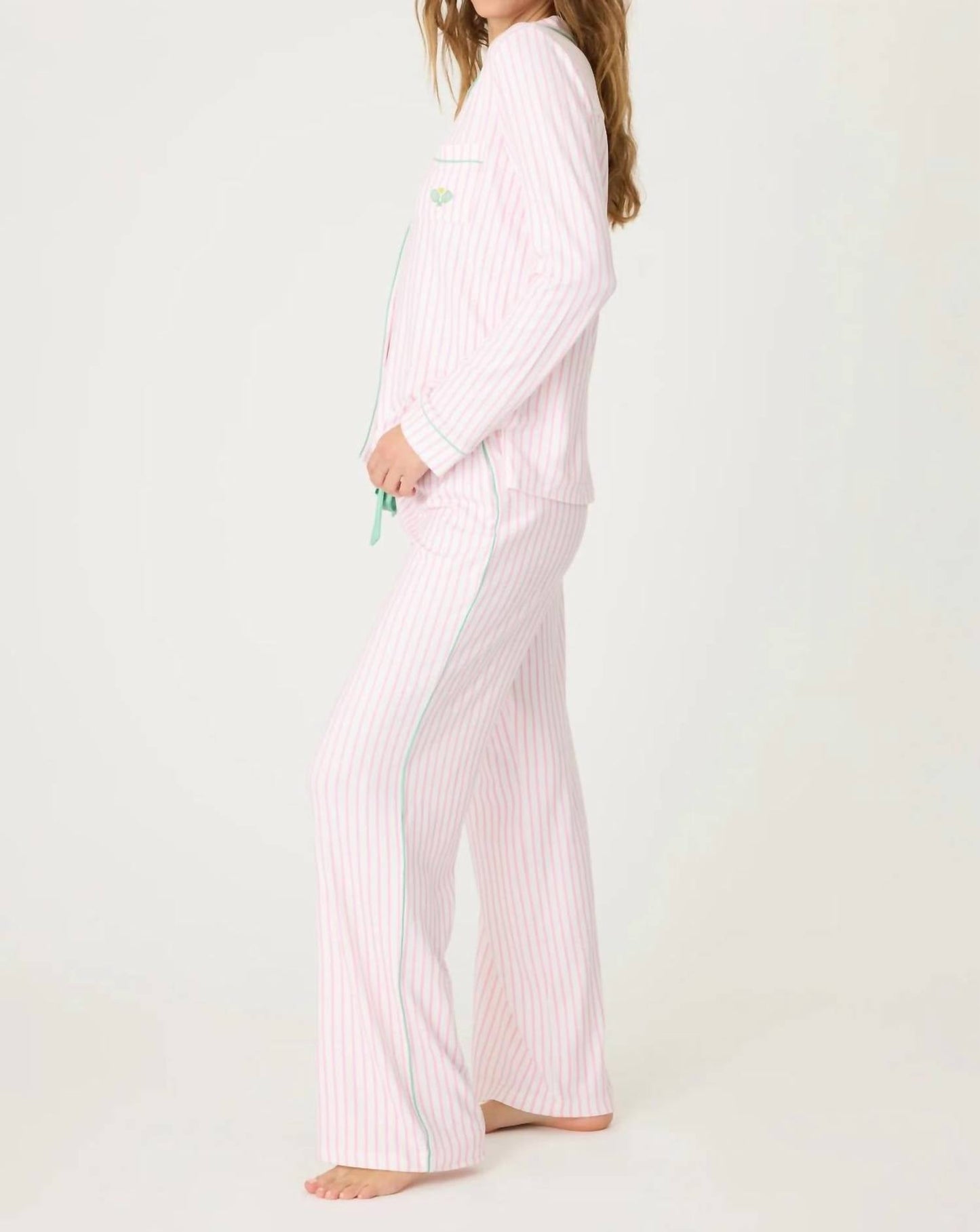 Pj Salvage - Happy On The Court Striped Pajama Set