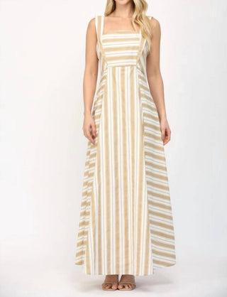 Fate - Two Tone Stripe Long Strap Detailed Maxi Dress