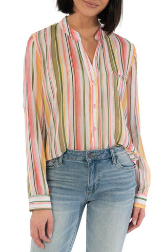 KUT from the Kloth Jasmine Watercolor Chiffon Blouse