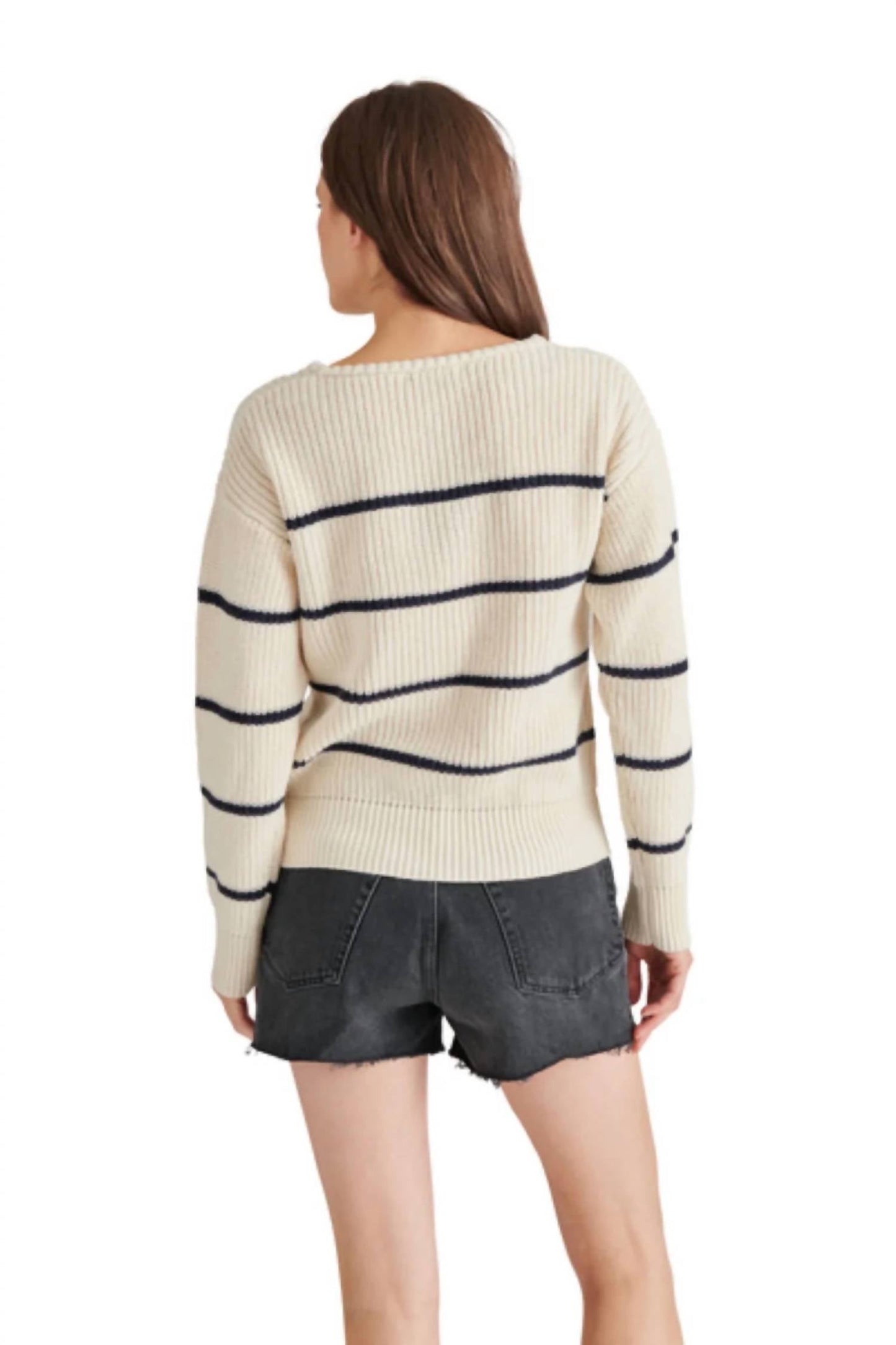 Steve Madden - Kaitlyn Long Sleeve Striped Sweater