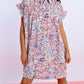 Molly Bracken - Printed Ruffle Sleeve Shirt Dress
