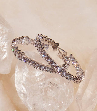 Native Gem - Women's Sparkling Hoop Earrings