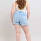 Judy Blue - Mid Rise Cyan Garment Dyed Shorts