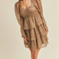 &Merci - Madeline Shirred Ruffle Tier Layer Mini Dress