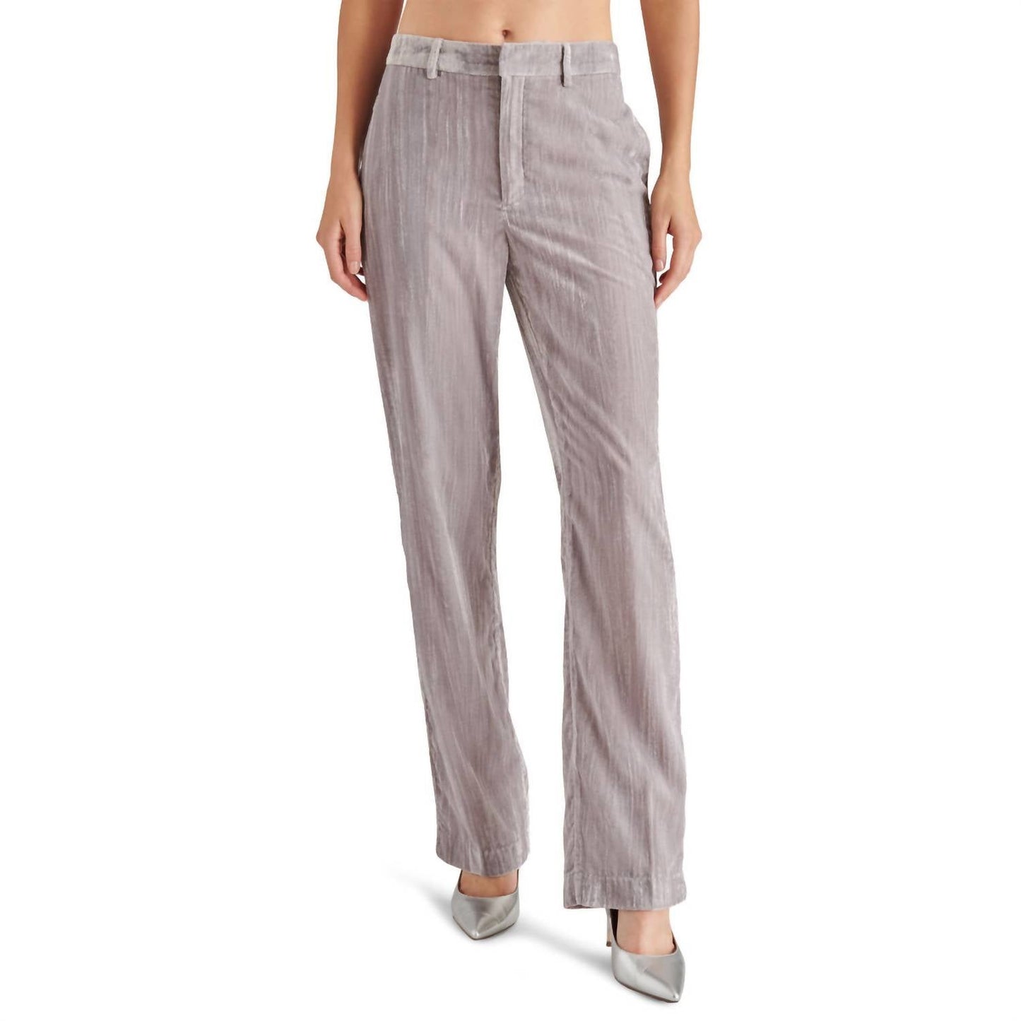 Steve Madden - Mercer Crushed Velvet Mid Rise Straight Leg Pant