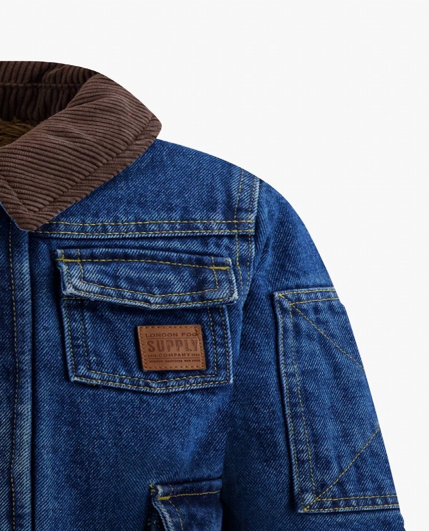 London Fog - Big Boys Button-front Collared Utility Barn Coat
