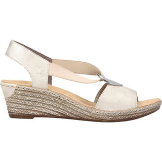 Rieker - Women's Fanni Faux Leather Back Strap Sandal