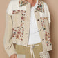 Pol - Contrast Quilt Panel Corduroy Jacquard Jacket