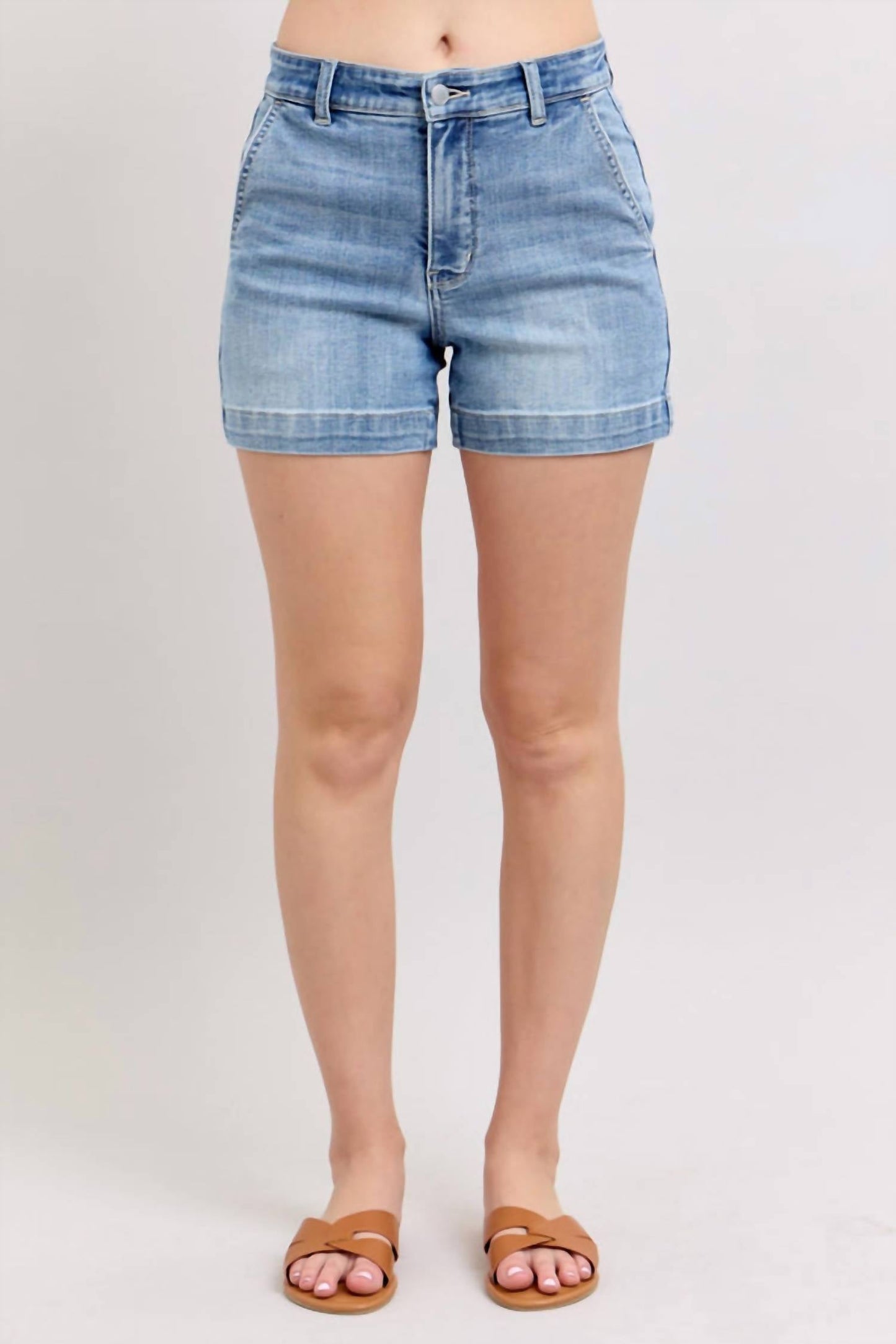 Judy Blue - High Rise Denim Trouser Shorts
