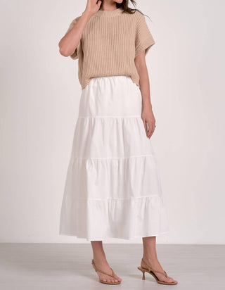 Elan - Sweater Combo Tiered A-line Dress