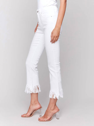 Charlie B - Cropped Jeans With Fringed Hem