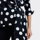 Foxcroft - Women's Salina Polka Dot Three Quarter Sleeve Top