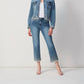Joseph Ribkoff - Denim Embroidered Trip Slim Fit Cropped Jeans