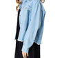 Double Take - Trendy Denim Jacket With Raw Hem