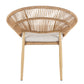 Cyril Outdoor Wicker Papasan Style Dining Chair with Teak Finished Legs - Set of 2