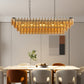 54-Inch Black Rectangular 12-Light Smoke Glass Chandelier