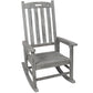 Wooden Oversized Porch Rocker Chair With Wide Seat and Tall Backrest