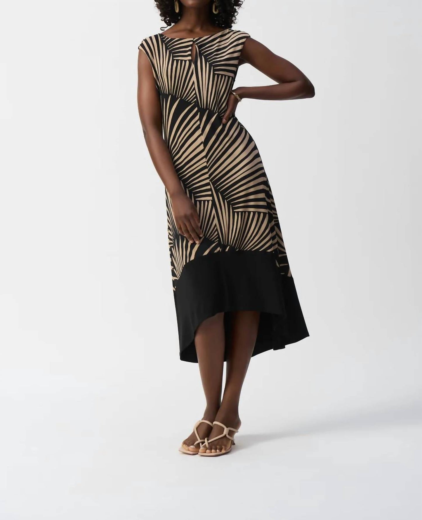 Joseph Ribkoff - Tropical Print High Low Sleeveless Dress