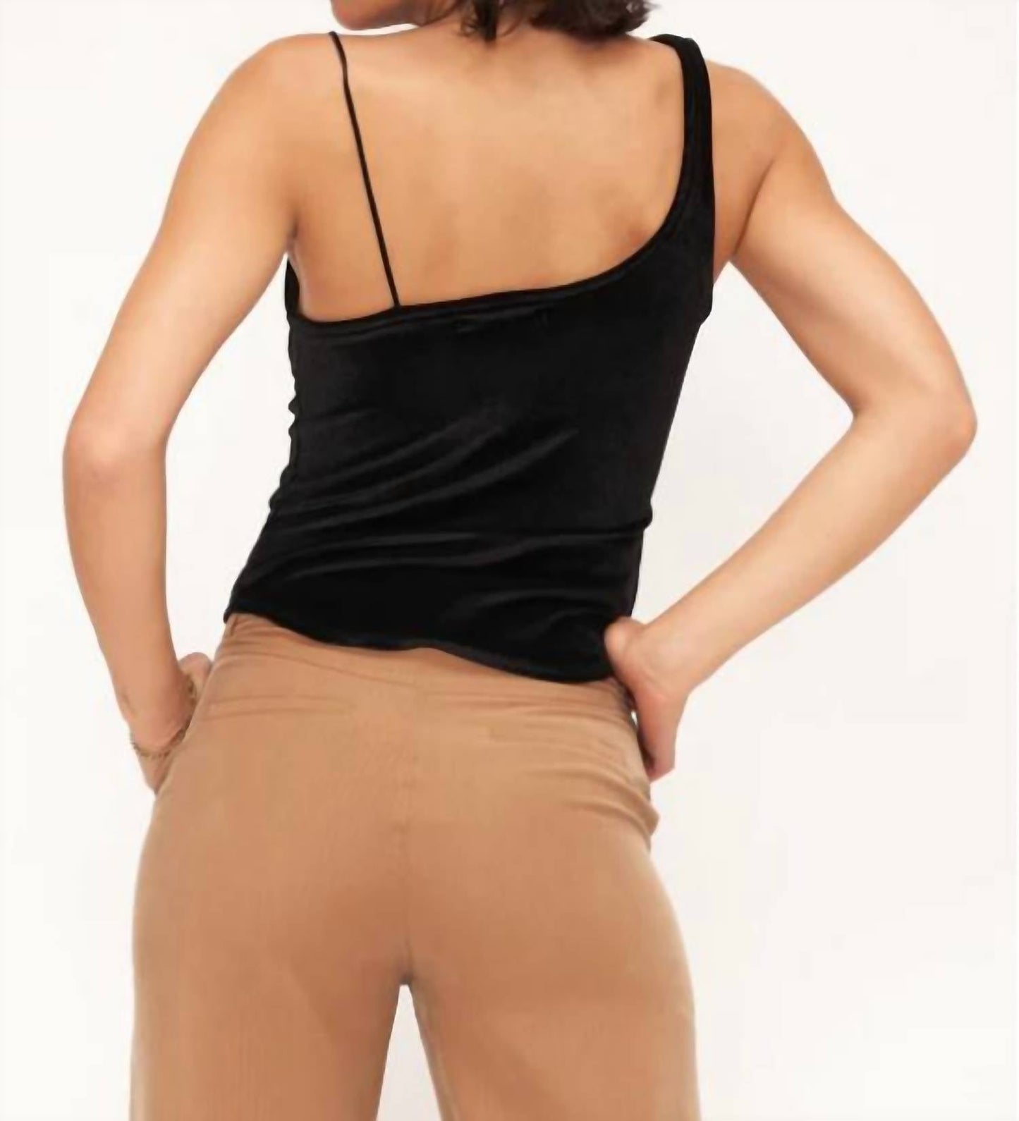Project Social T - Uptown Asymmetrical Velvet Tank