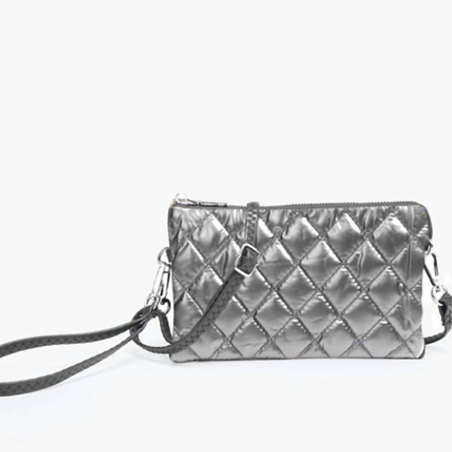 Jen & Co. - Women's Nylon Puffer Quilt 3 Compartment Convertible Wristlet