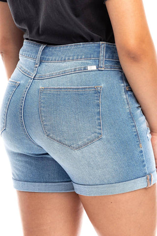 1822 Denim - Mid-rise Roll Cuff Jean Shorts