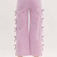 Entro - Cropped Fixed Mini Bows Jeans