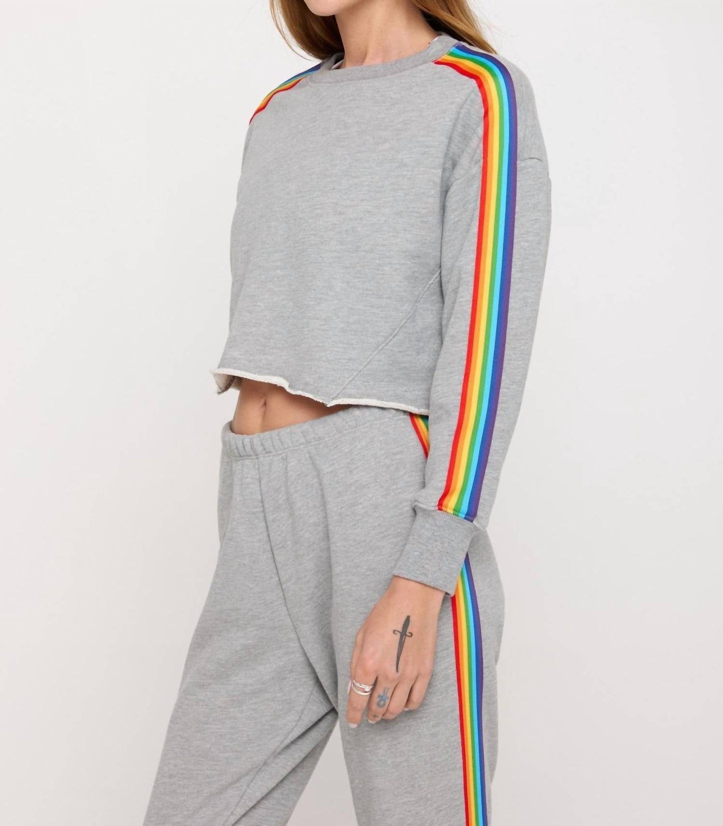 Spiritual Gangster - Rainbow Cropped Pullover Top