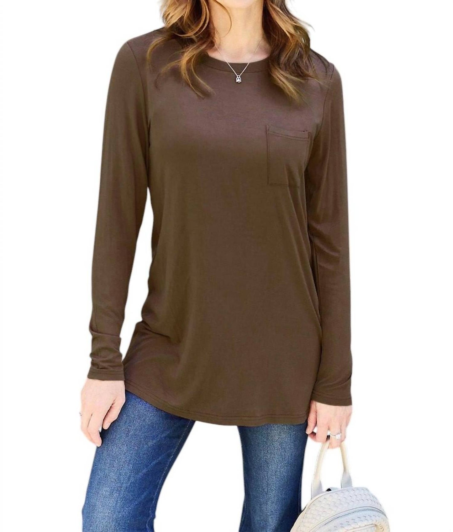 Basic Bae - Luxe Long Sleeve Top With Pockets