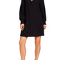 BB Dakota by Steve Madden BB Dakota x Steve Madden Ruston Textured Long Sleeve Shift Minidress in Black , Size Small