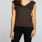 Chaser - Recycled Vintage Jersey Double V Ruffle Muscle Tank