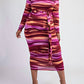 The Curve La - Plus Size Knit Long Sleeve Midi Dress With Self-tie Belt