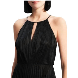 Theory - Pleated Lace Halter Midi Dress