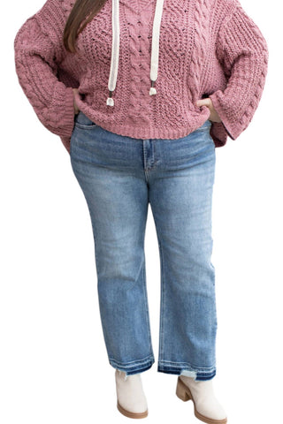 Risen - High Rise Crop Straight Jeans Plus Size