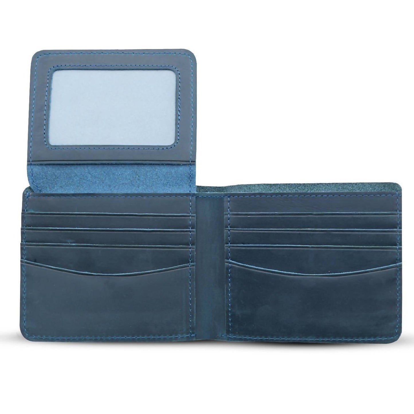 American Leather Goods - Men's Genuine Leather Wallet With Flap Out Id Window