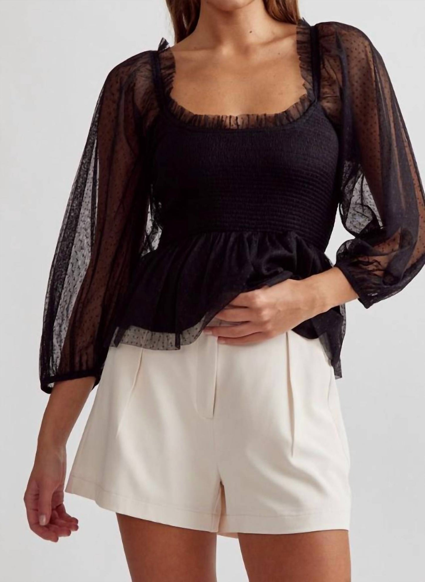 Entro - Kait Swiss Dot Top