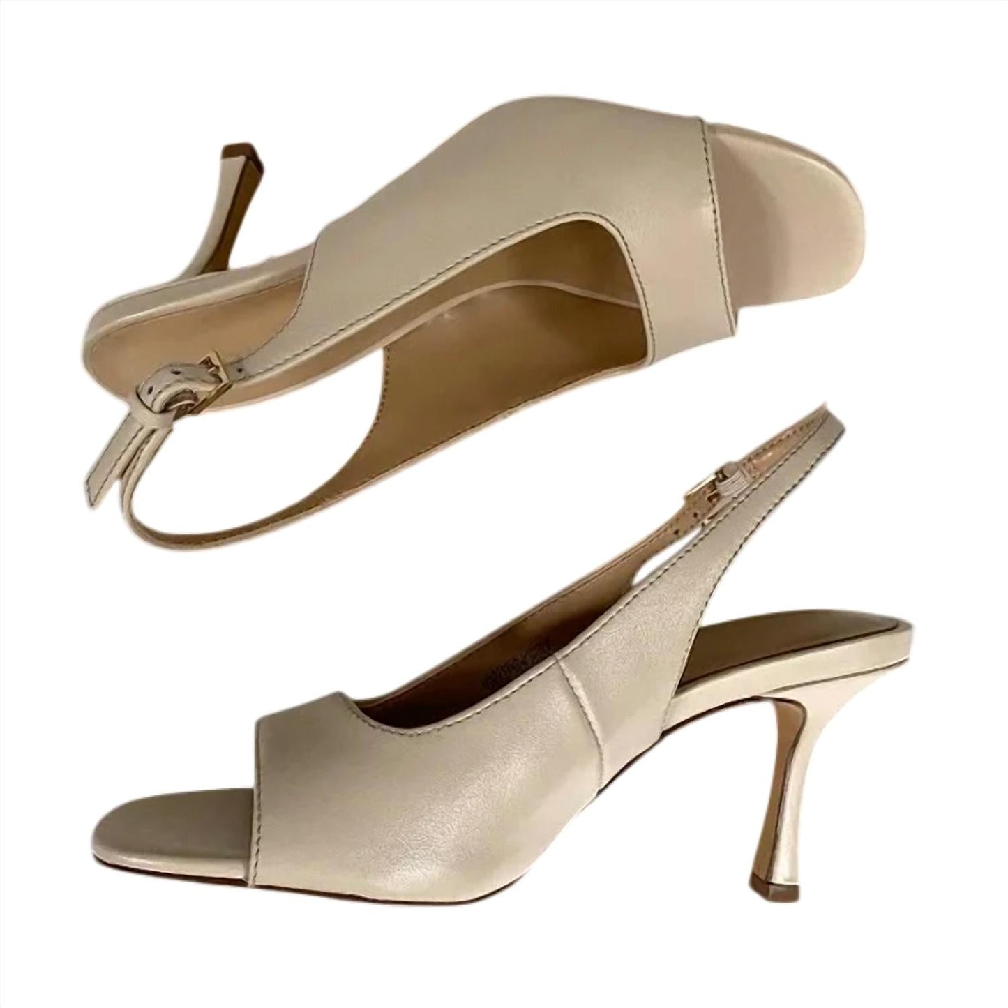 Ann Taylor - Women's Leather Square Toe Slingback Sandals