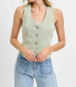 Trendsi - Risen Full Size V Neck Button Down Vest Plus Size