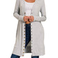 Zenana - Women's Snap Button Longline Cardigan