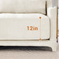 Elegant Four-Seater Sofa with Movable Ottoman and Lumbar Pillow