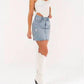 Hidden - Grinded Denim Mini Skirt