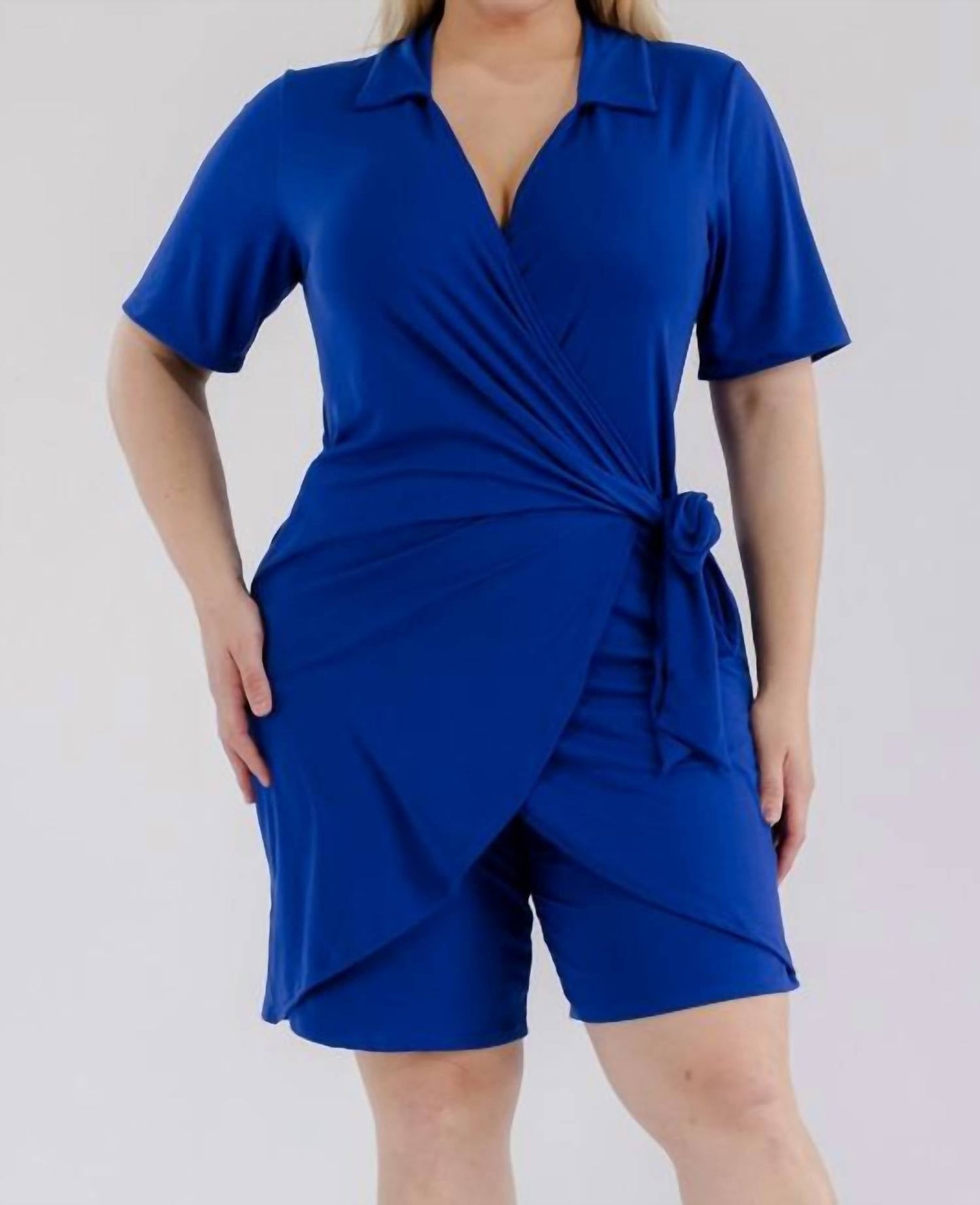 Karen T Design - Modern Wrap Romper With Tie Waist